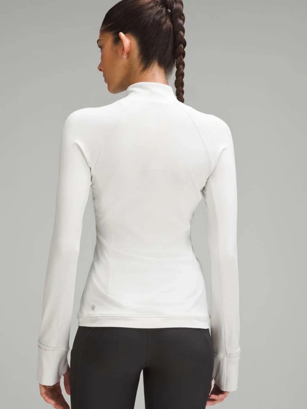 lululemon athletica Light Gray Quarter‑Zip Long‑Sleeve Top